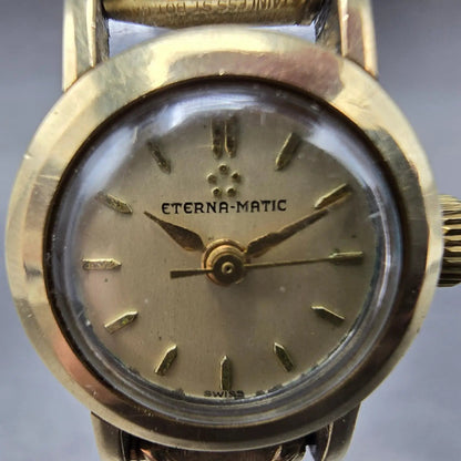 Eterna Matic Watch Women 19mm Cream Dial Two Tone Round Automatic Works VTG1