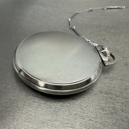 Tavannes pocket Watch 44mm White Dial Silver Tone 17 Jewels Manual Wind PARTS9