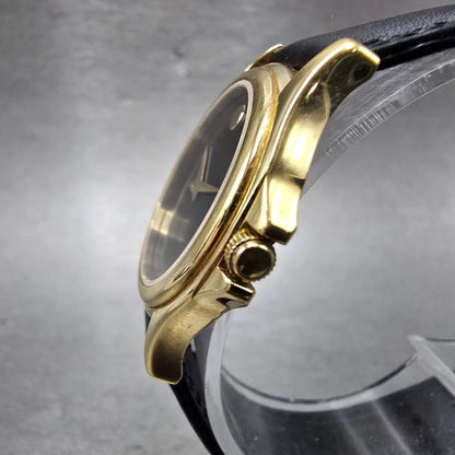 Movado Museum Watch Women 28mm Black Dial Gold Tone Round 87 E4 0823 New Batt SW2