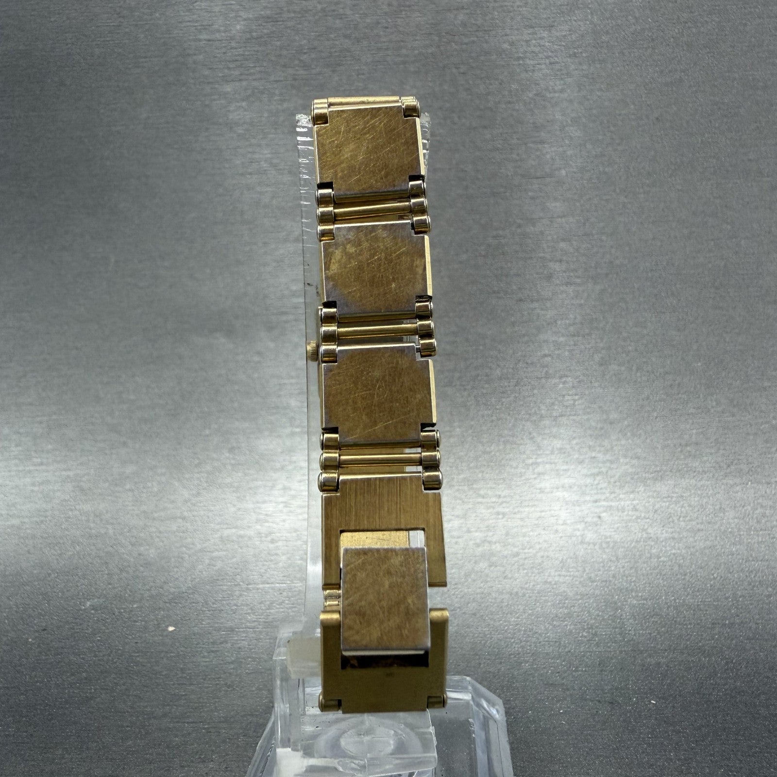 Seiko Watch Women 13mm Champagne Dial Gold Tone Square 1E205209 New Battery7
