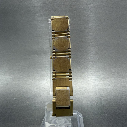 Seiko Watch Women 13mm Champagne Dial Gold Tone Square 1E205209 New Battery7
