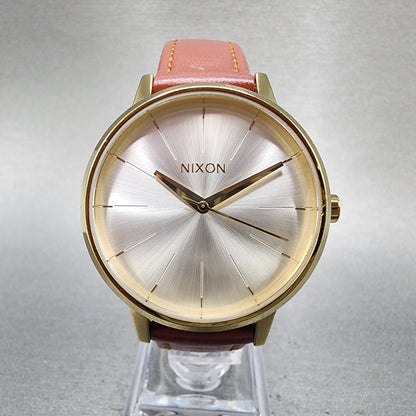 Nixon Kensington Watch Women 37mm Silver Dial Gold Tone Round New Battery0