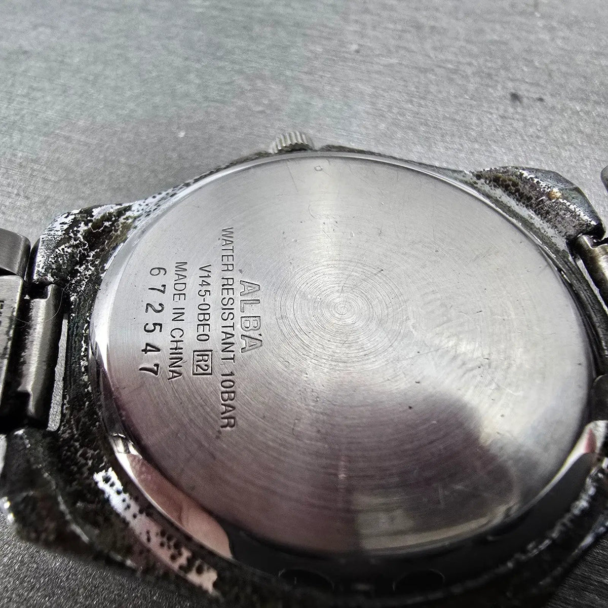Seiko Alba Solar Watch Men 36mm Champagne Dial Silver Tone Date V145-0BE0 Runs9