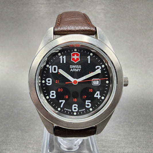 Victorinox Swiss Army Garrison Watch Womens 34mm Black Dial Silver Tone Date0