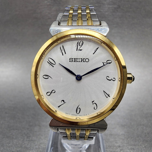 Seiko Watch Women 30mm White Dial Two Tone Round 7N000BM0 New Battery0
