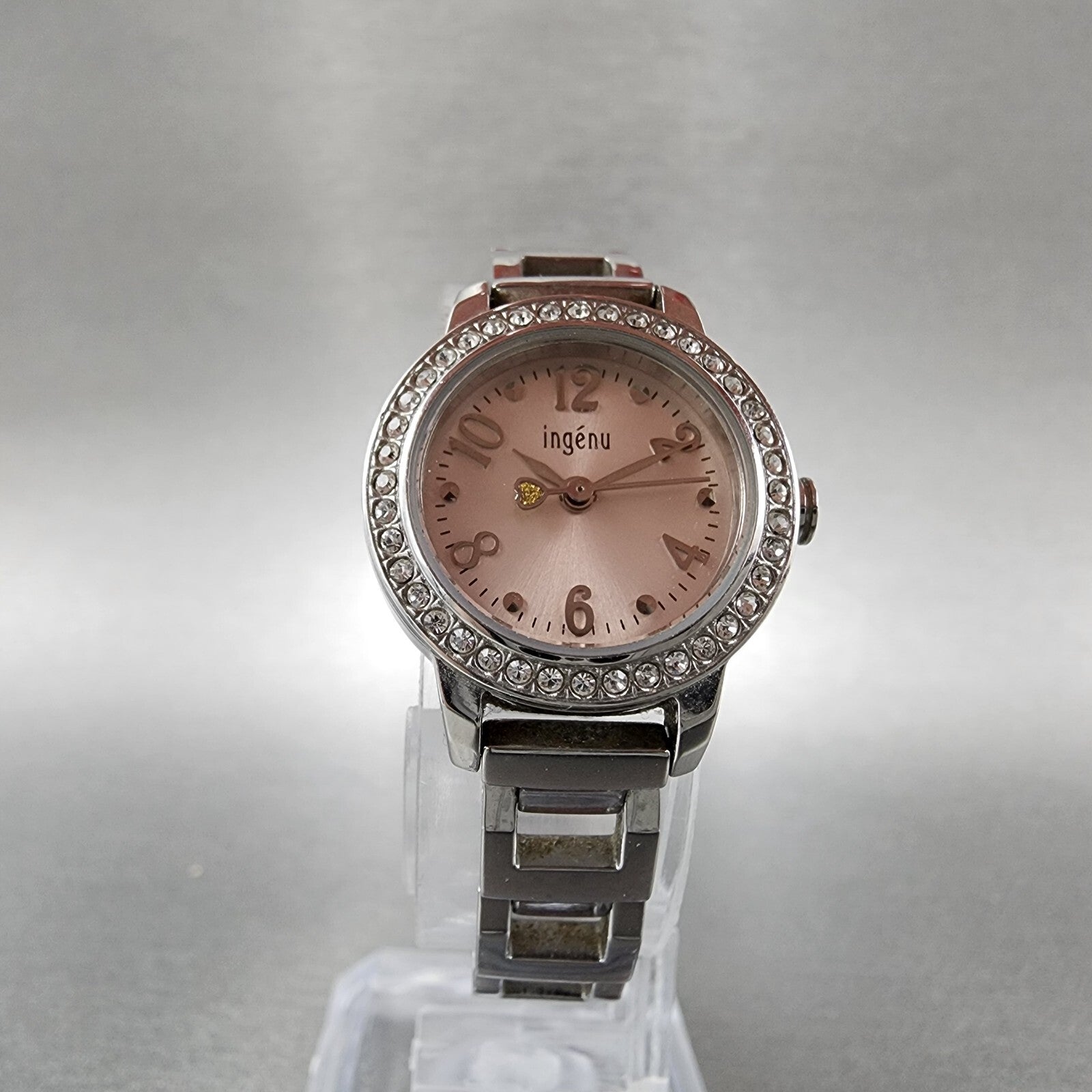 Seiko ALBA Ingenu Watch Women 22mm Pink Dial Silver Tone Crystal Bezel New Batt7