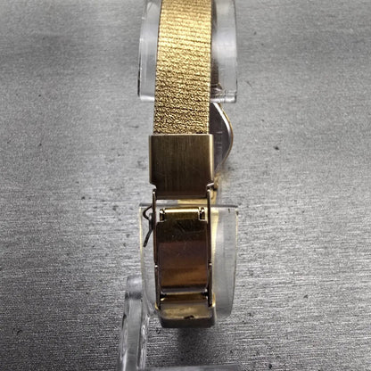 Seiko Watch Women 20mm Gold Dial Gold Tone Oval 8Y21-0020 New Battery Vintage7