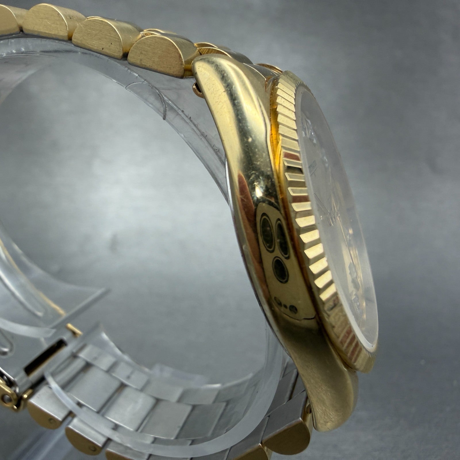 Wittnauer President Watch Men 35mm Champagne Dial Gold Tone Daydate New Battery3