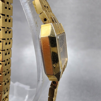 Citizen CQ Tank Watch Women 13mm Black Dial Gold Tone 2250S07521 New Battery3