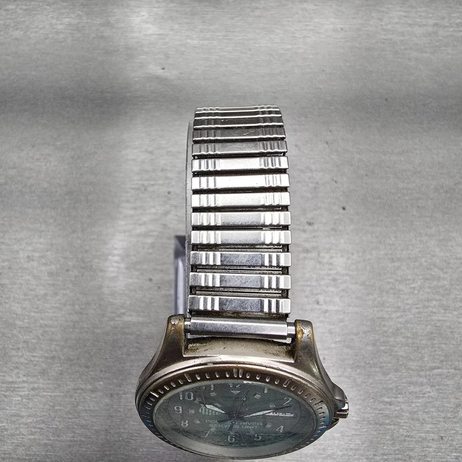 Seiko Watch Men 38mm Green Dial Gray Tone Daydate Round 7N43-8B09 New Battery4