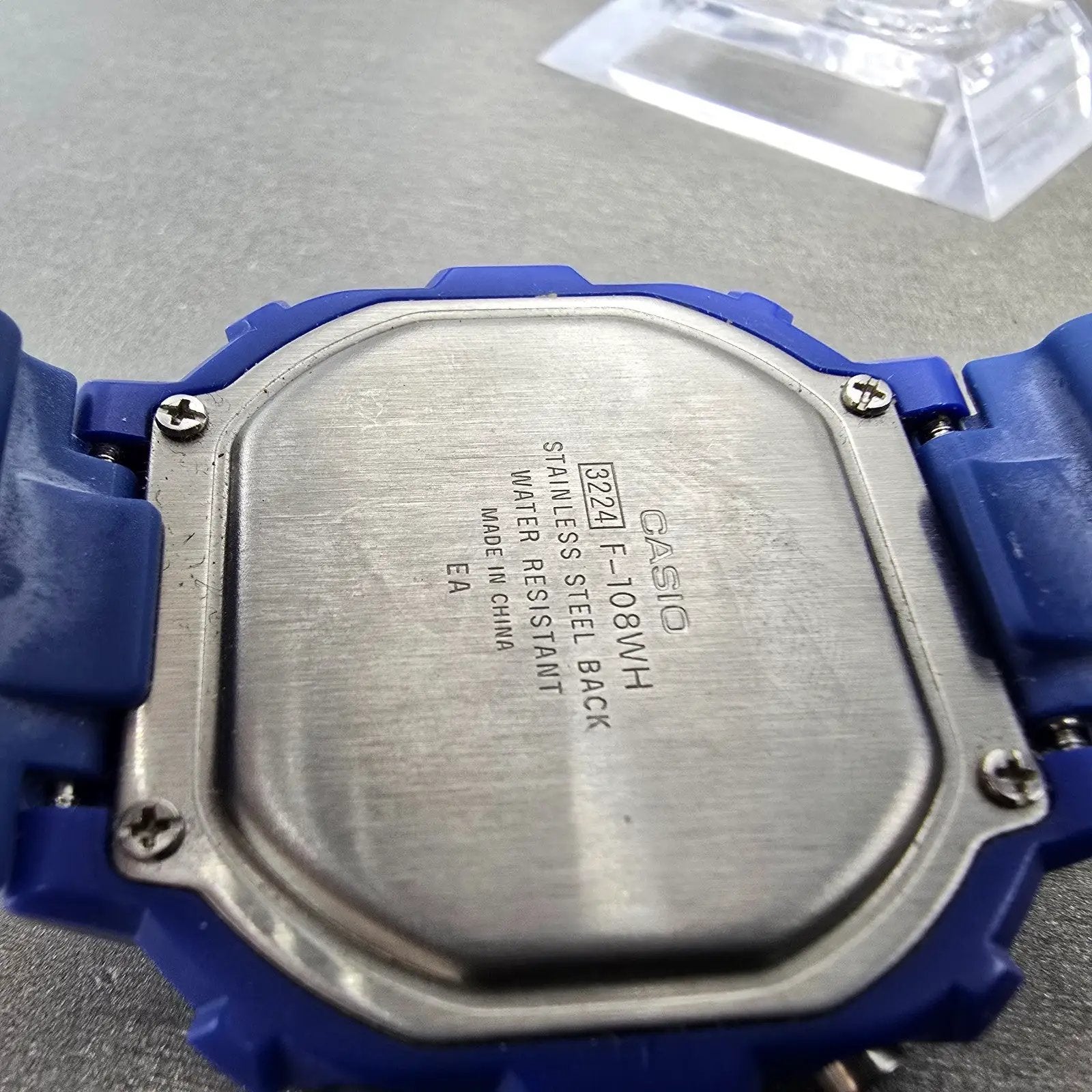 Casio Illuminator F-108WH Watch Men 43mm Blue Alarm Chrono Digital New Battery9