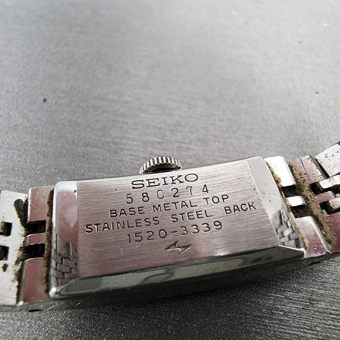 Seiko Tank Watch Women 12mm Silver Dial Silver Tone Rectangle Manual Wind Runs9