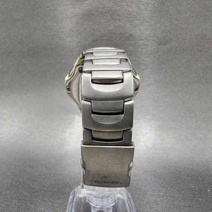 Casio Baby G Watch Women 42mm Digital Silver Tone Alarm Chrono MSG-140LV New Bat