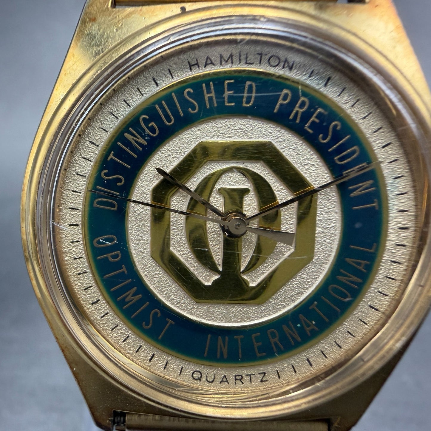Hamilton Watch Men 34mm Champagne Dial Gold Tone Round 9850 Optimist INT PARTS2
