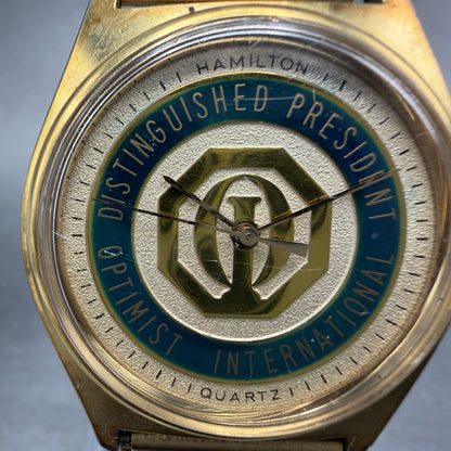Hamilton Watch Men 34mm Champagne Dial Gold Tone Round 9850 Optimist INT PARTS2