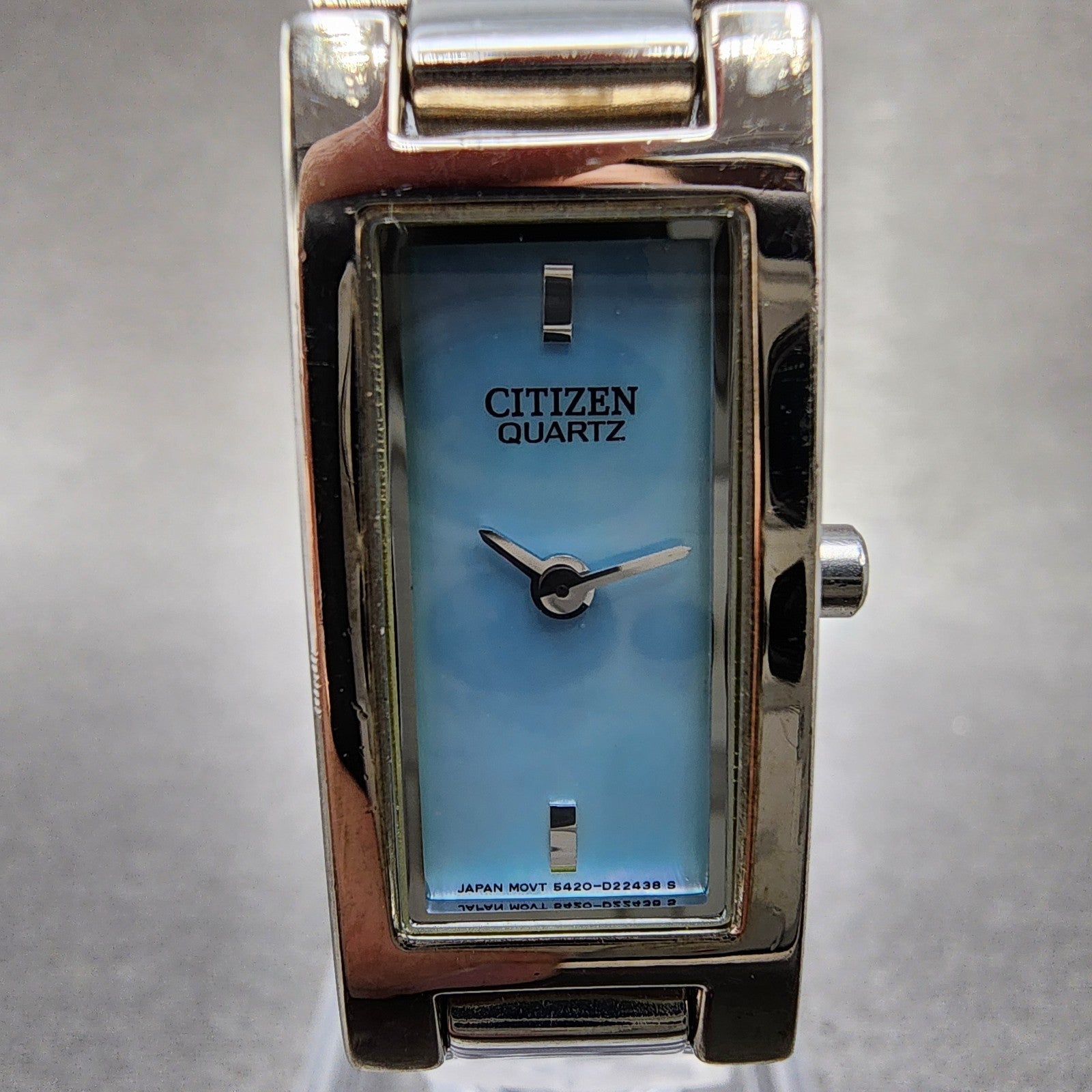 Citizen Tank Watch Women 15mm MOP Dial Silver Tone Rectangle New Battery1