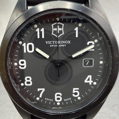 Victorinox Swiss Army Garrison Watch Men 40mm Black Dial Black Case Date NewBatt1