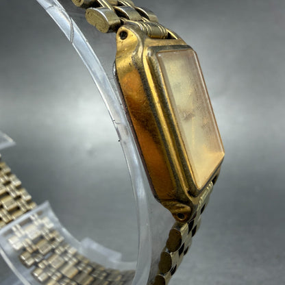 Seiko Tank Watch Women 18mm Champagne Dial Gold Tone Rectangle V401-5129 NewBatt3