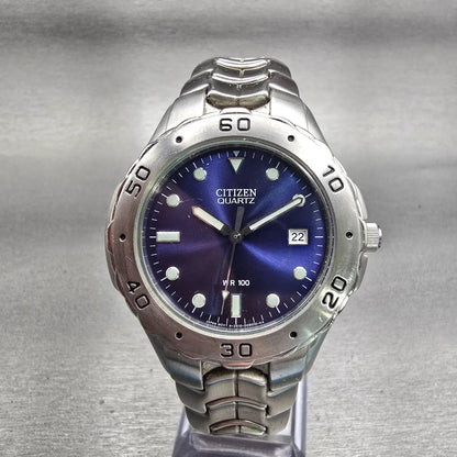 Citizen Watch Men 40mm Blue Dial Silver Tone Date Round 2510-S92308 New Battery0