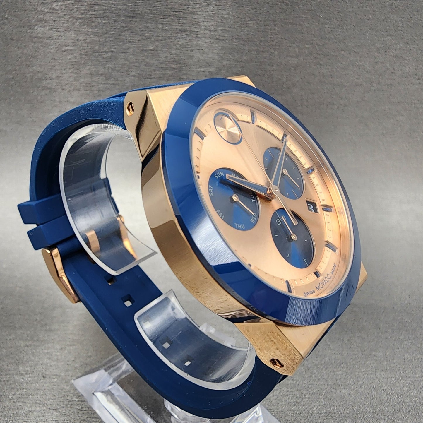 Movado Bold Fusion Chronograph Watch Men 44mm Rose Gold Dial Rose Gold Tone Date3