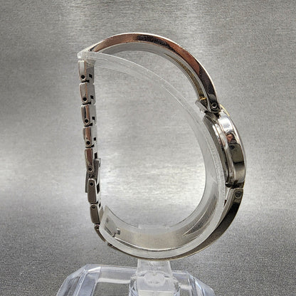 Bulova Watch Women 22mm MOP Dial Two Tone Round 98T80 Bangle New Battery8