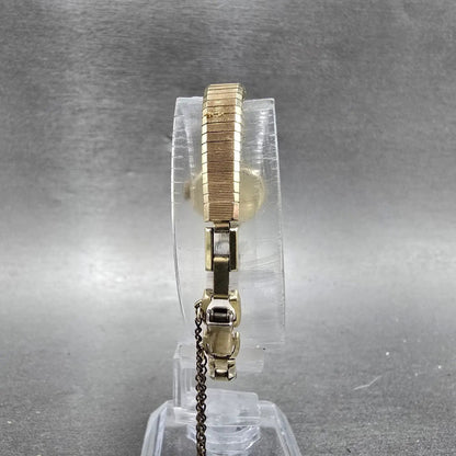 Hamilton Watch Women 18mm Cream Dial 10K Gold Filled Round Manual Wind Runs VTG8