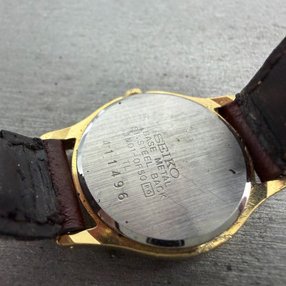 Seiko Watch Women 23mm White Dial Gold Tone Round 1N01-0F50 New Battery Vintage9