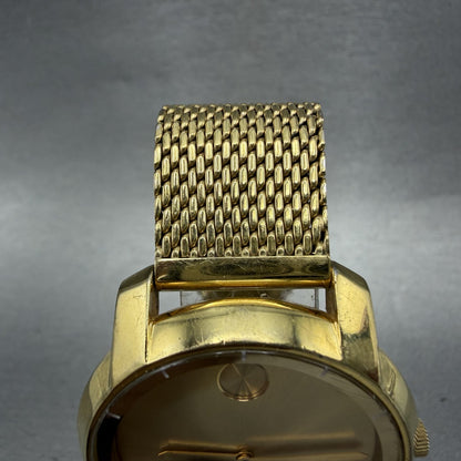 Movado Bold Evolution Watch Women 36mm Gold Dial Gold Tone Round READ!!! New Bat5