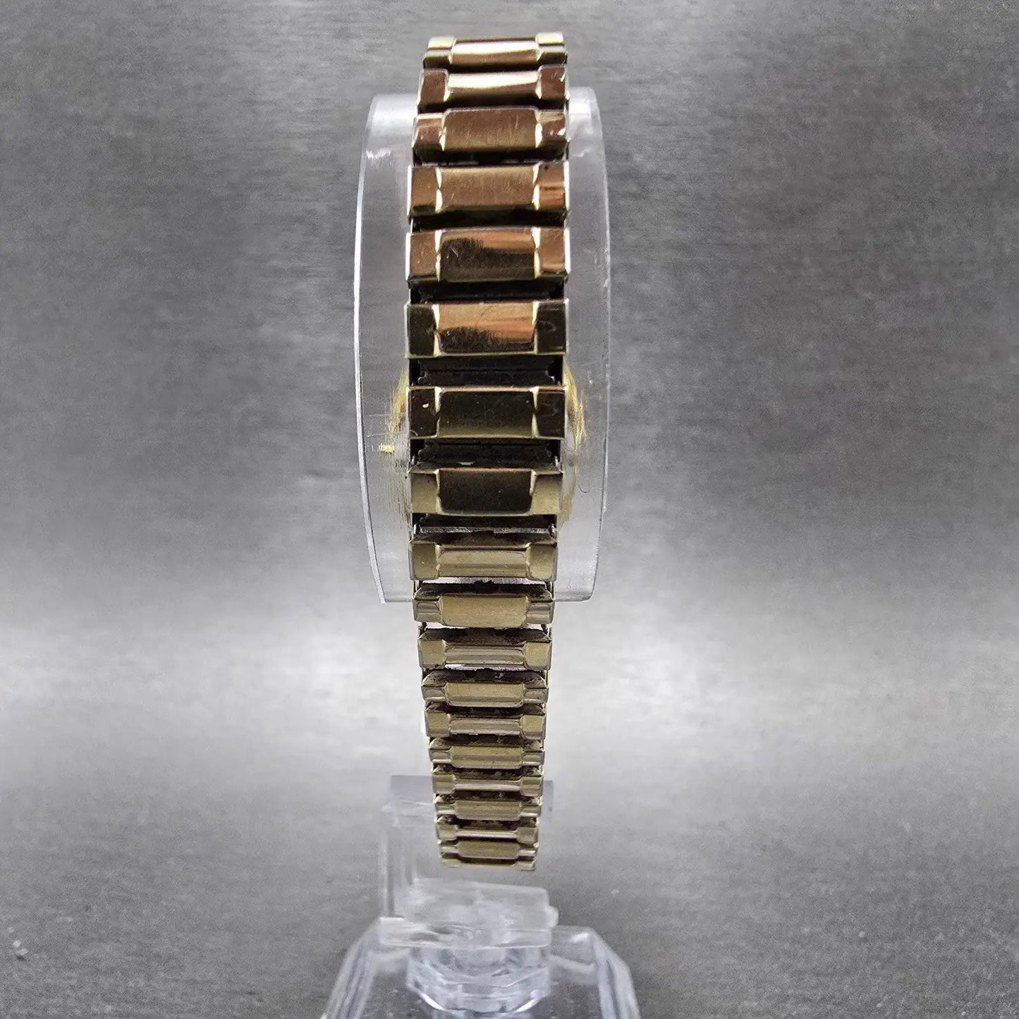 Bulova Accutron Watch Women 25mm Brown Dial Gold Plated Rectangle Daydate PARTS8