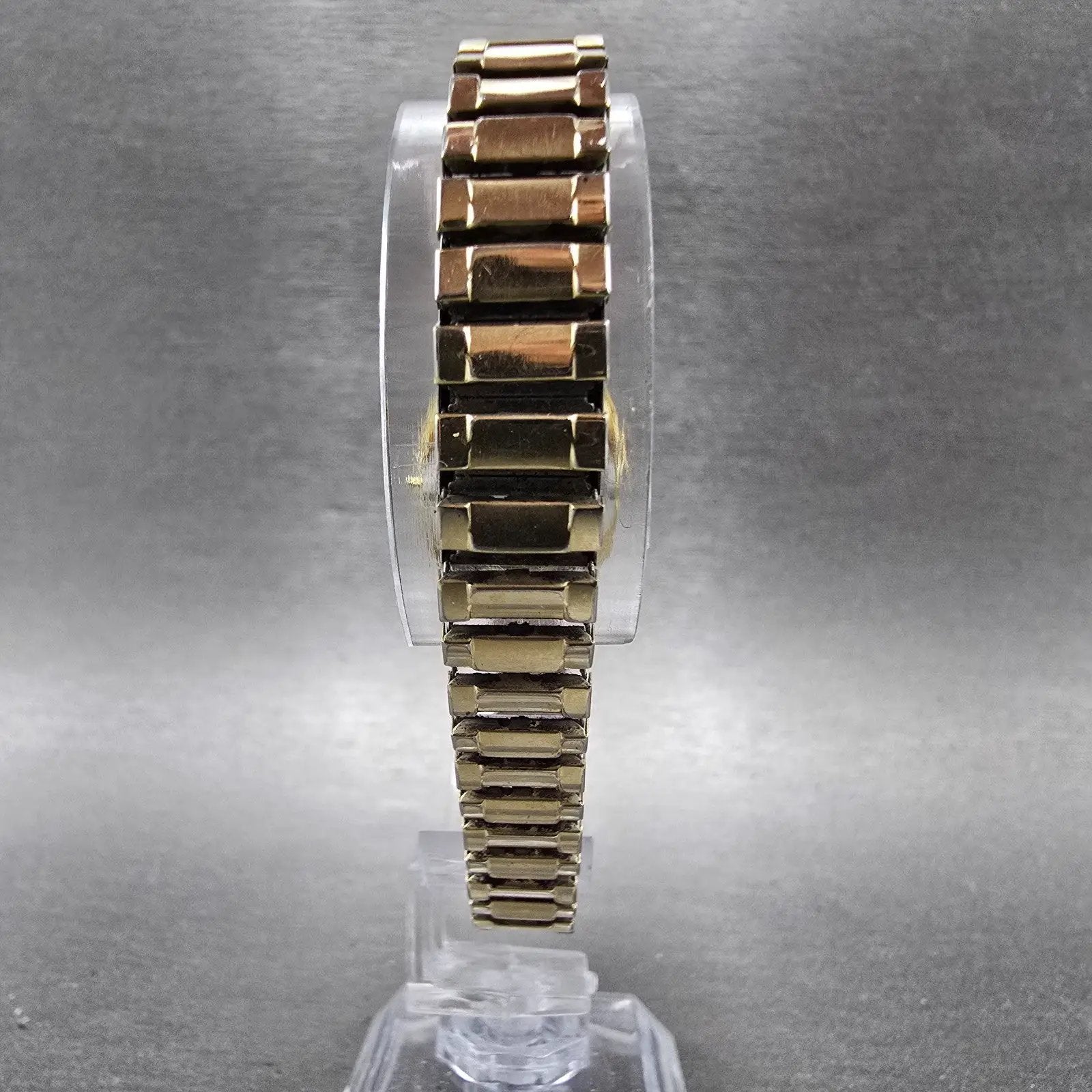Bulova Accutron Watch Women 25mm Brown Dial Gold Plated Rectangle Daydate PARTS8