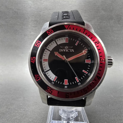 Invicta Specialty Watch Men 45mm Black Dial Silver Tone Red 12845 New Battery5