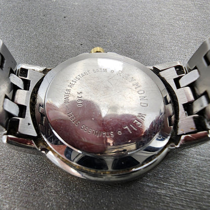 Raymond Weil Tango Watch Women 28mm White Dial Two Tone Date Round New Battery A9