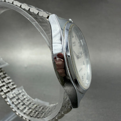 Casio MQ-514 Watch Men 33mm Silver Dial Silver Tone Round Daydate New Battery AD4
