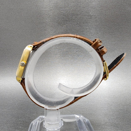 Citizen CQ Tank Watch Women 19mm Champagne Dial Gold Tone Rectangle New Battery