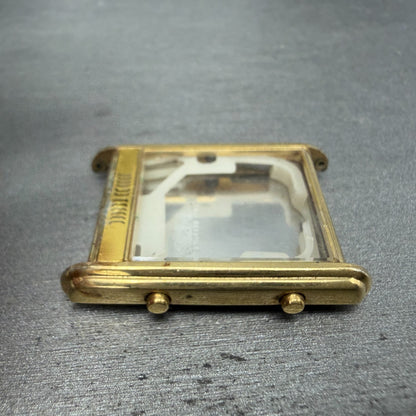 Seiko H249-5049 Watch Case Gold Tone Analog Digi Rectangle 27mm W/Crystal VTG3