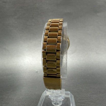 Seiko SQ Watch Women 24mm Champagne Dial Gold Tone Daydate 2a23-0030 New Batt GV7