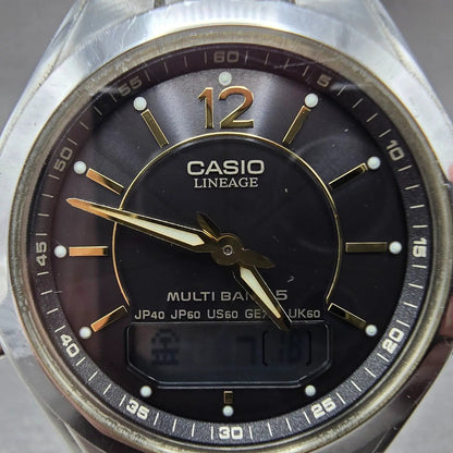 Casio Lineage LCW-M200 Watch Men 38mm Black Dial Steel Analog Digital Solar AB1