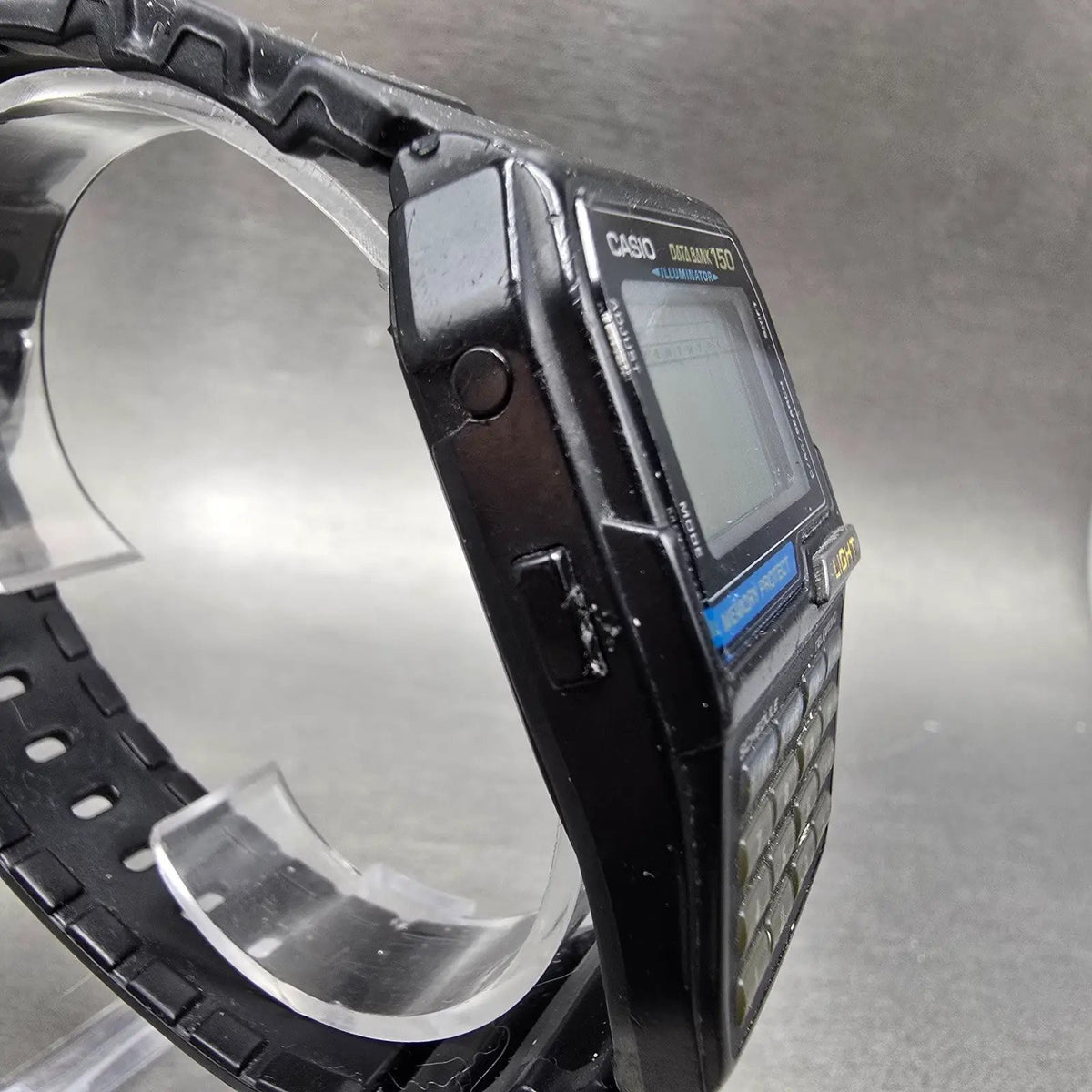 Casio DBC-150 Data Bank Calculator Watch Men 35mm Black Rectangle PARTS VTG5