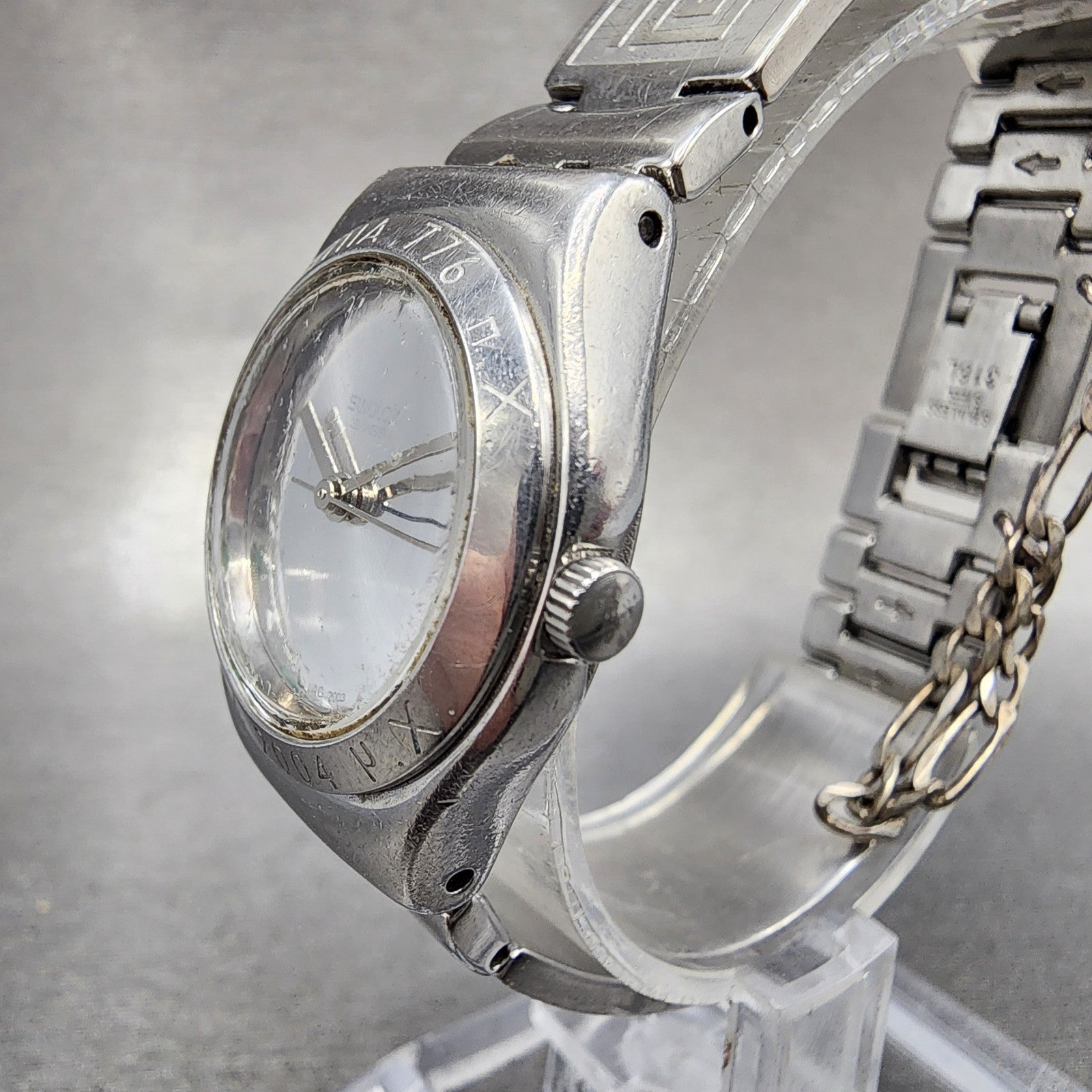 Swatch Irony Watch Women 25mm Silver Dial Silver Tone Round New Battery2