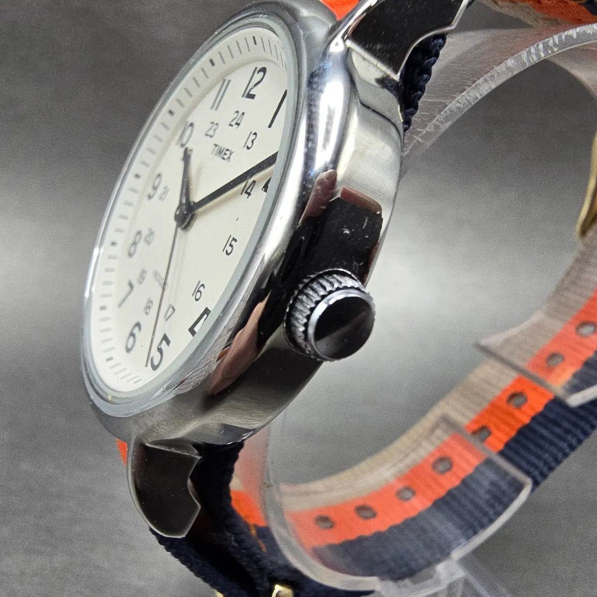 Timex Weekender Watch Men 38mm White Dial Silver Round New Battery TW2R104002