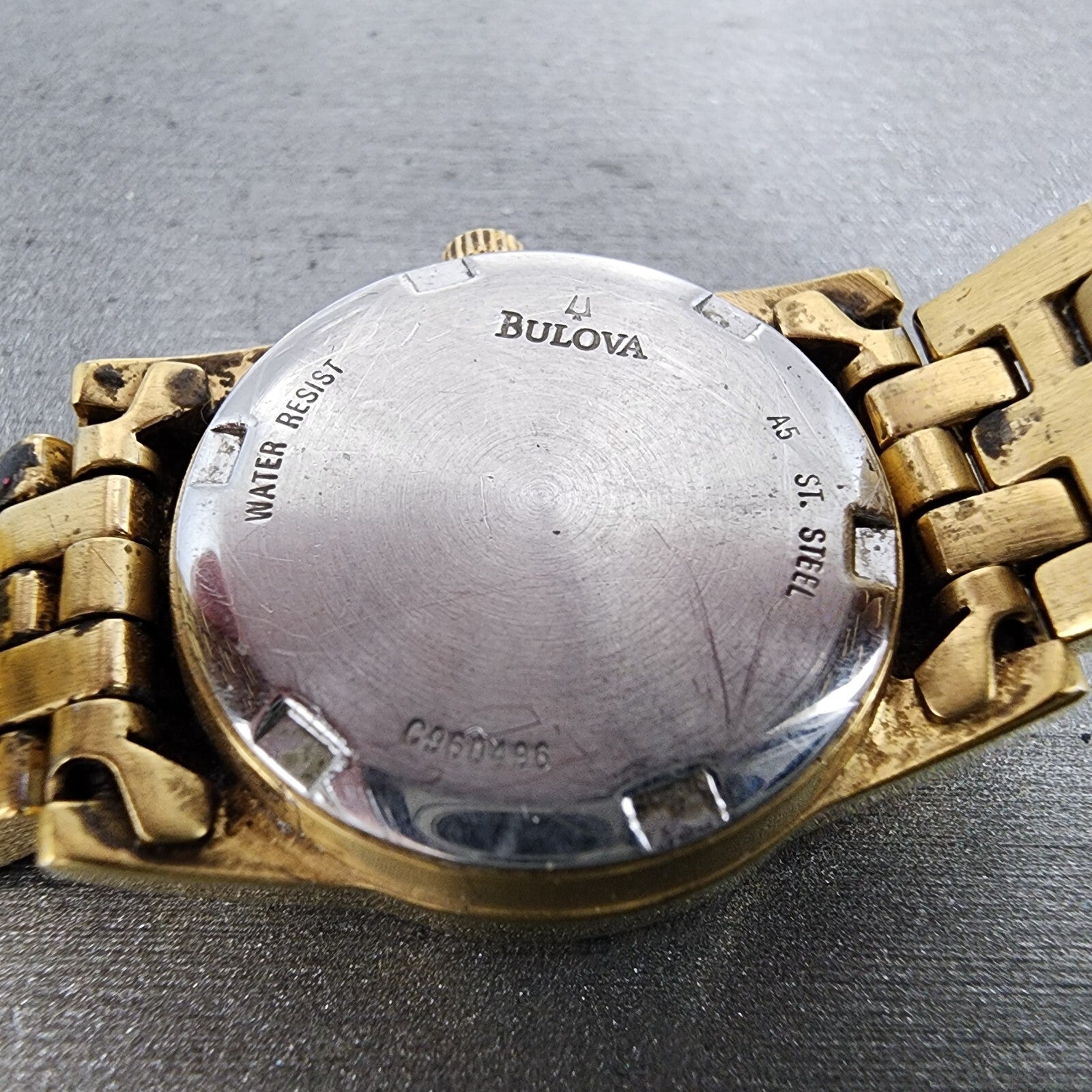 Bulova Watch Women 25mm Champagne Dial Gold Tone Date 97S84 New Battery9