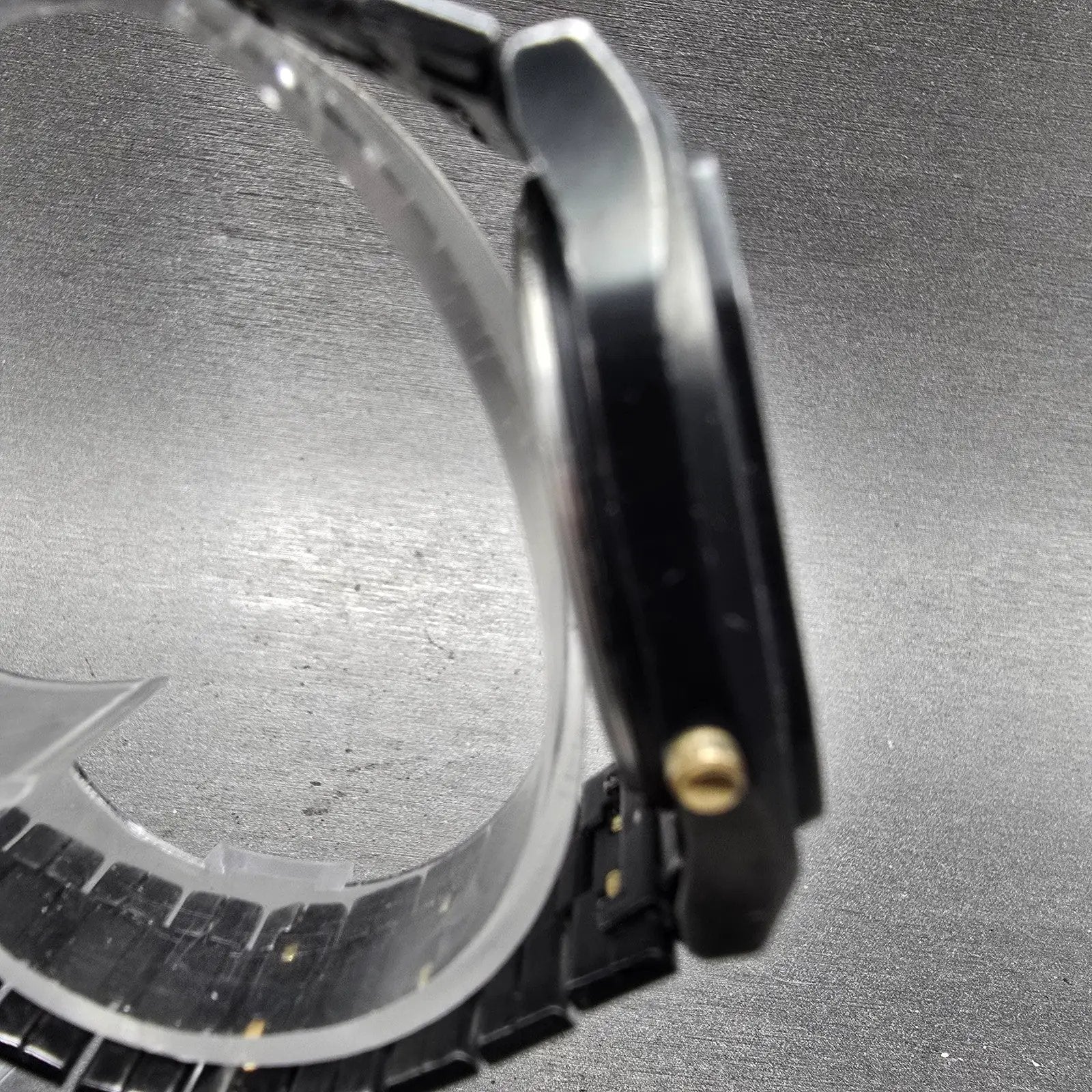 Seiko Analog Digital Watch Men 32mm Black Gold Alarm Chrono H461-5030 PARTS4