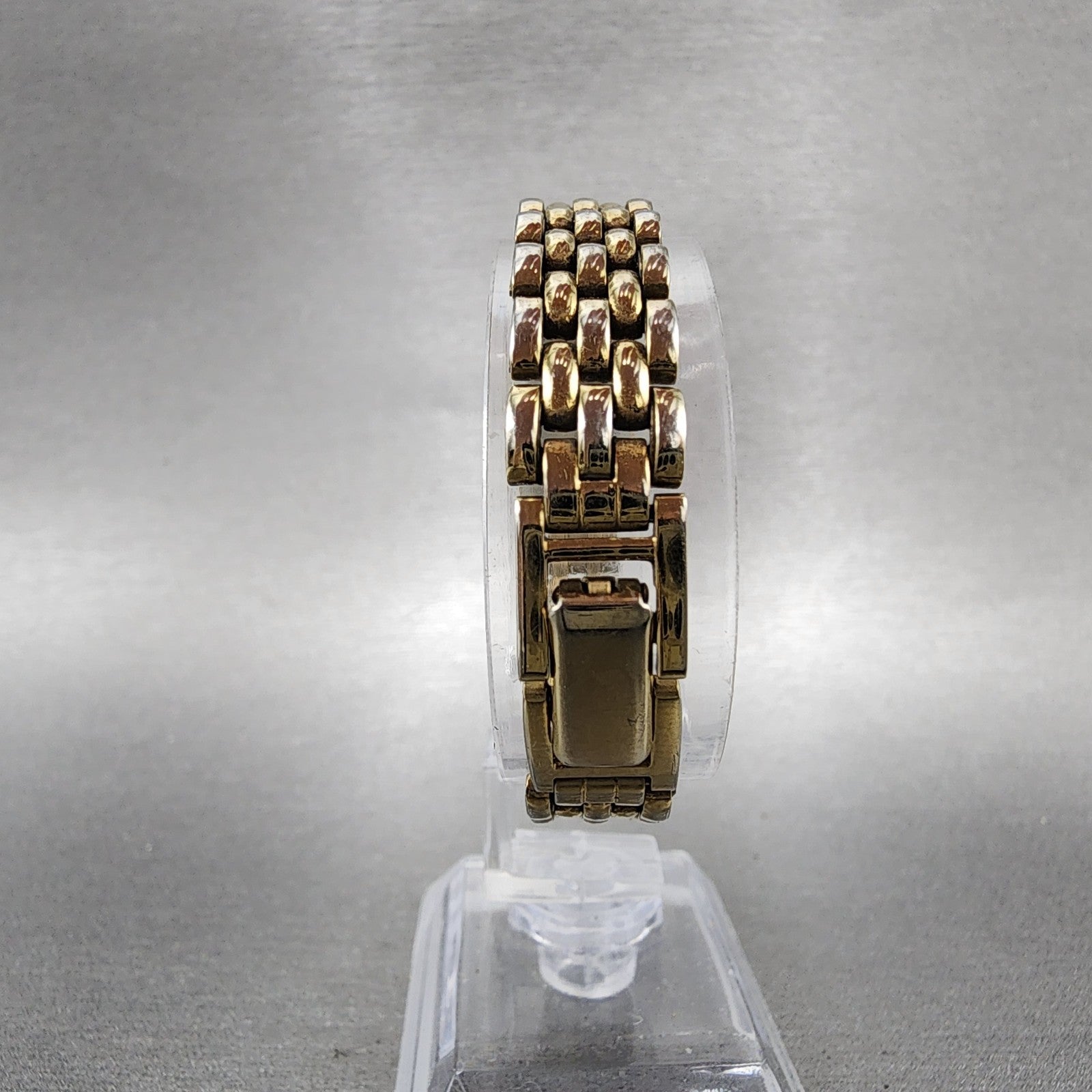 Seiko Tank Watch Women 13mm Silver Tone Gold Tone Rectangle 2e206859 NewBattery7