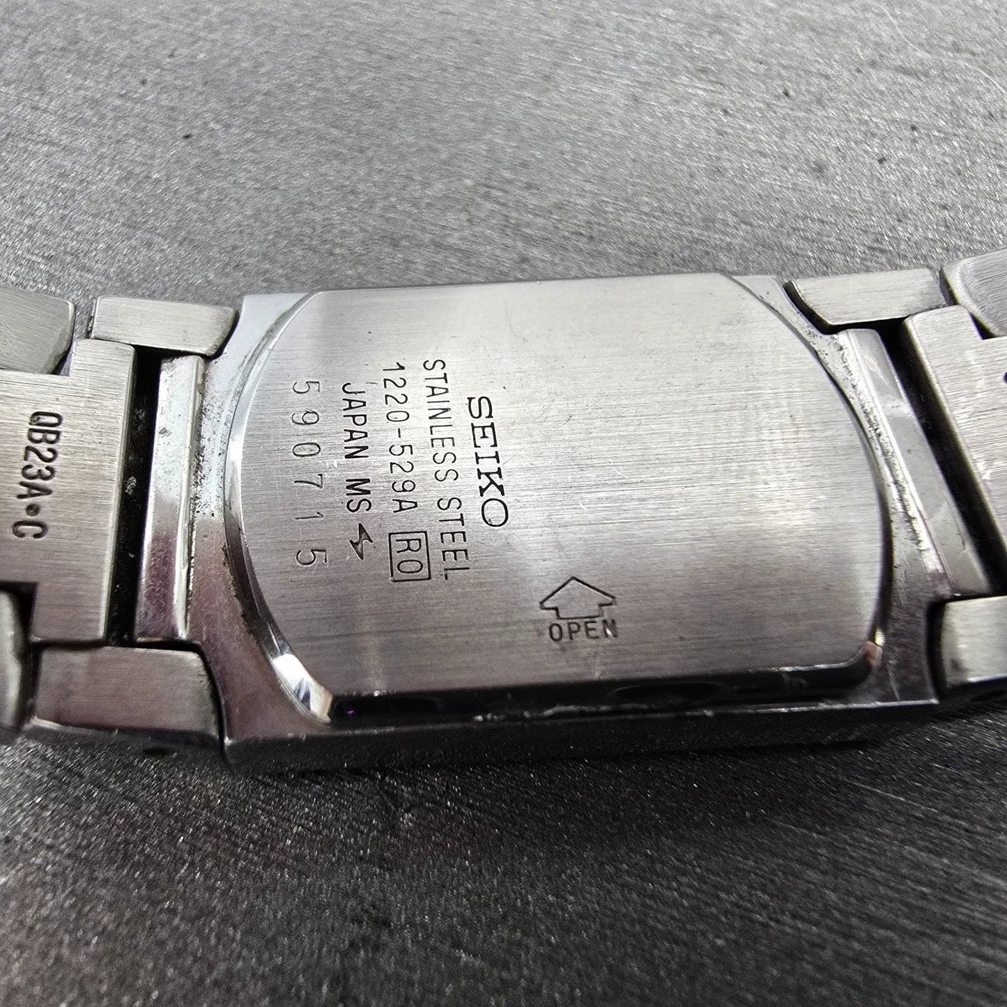 Seiko ARC Tank Watch Women 21mm Silver Dial Two Tone Rectangle 1220-529A  PARTS10