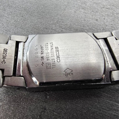 Seiko ARC Tank Watch Women 21mm Silver Dial Two Tone Rectangle 1220-529A  PARTS10
