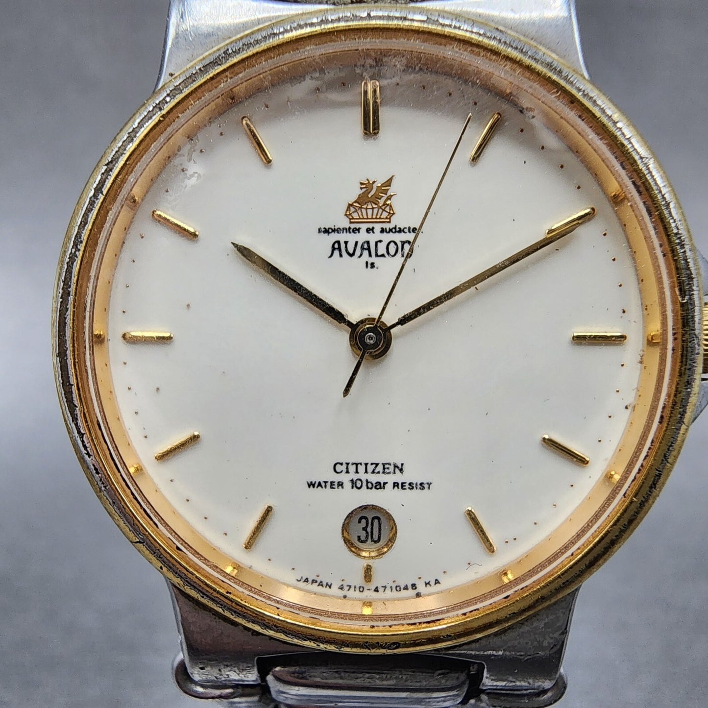 Citizen Avalon Watch Men 31mm White Dial Two Tone Date Round 4710470192 PARTS2