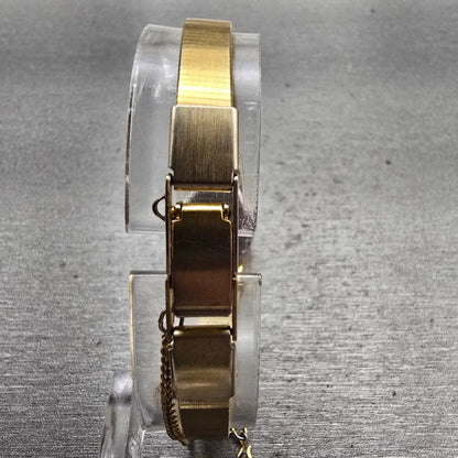 Seiko Watch Women 16mm Gold Dial Gold Tone Round 5420-0029 New Battery Vintage7