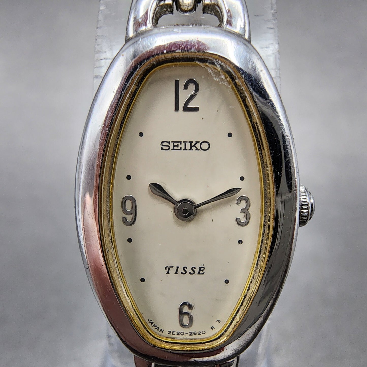 Seiko Tisse Watch Women 15mm White Dial Silver Tone Oval 2e207110 New Battery1