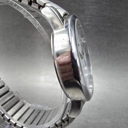 Timex Easy Reader Watch Men 35mm White Dial Silver Tone Daydate T20461 New Battb3
