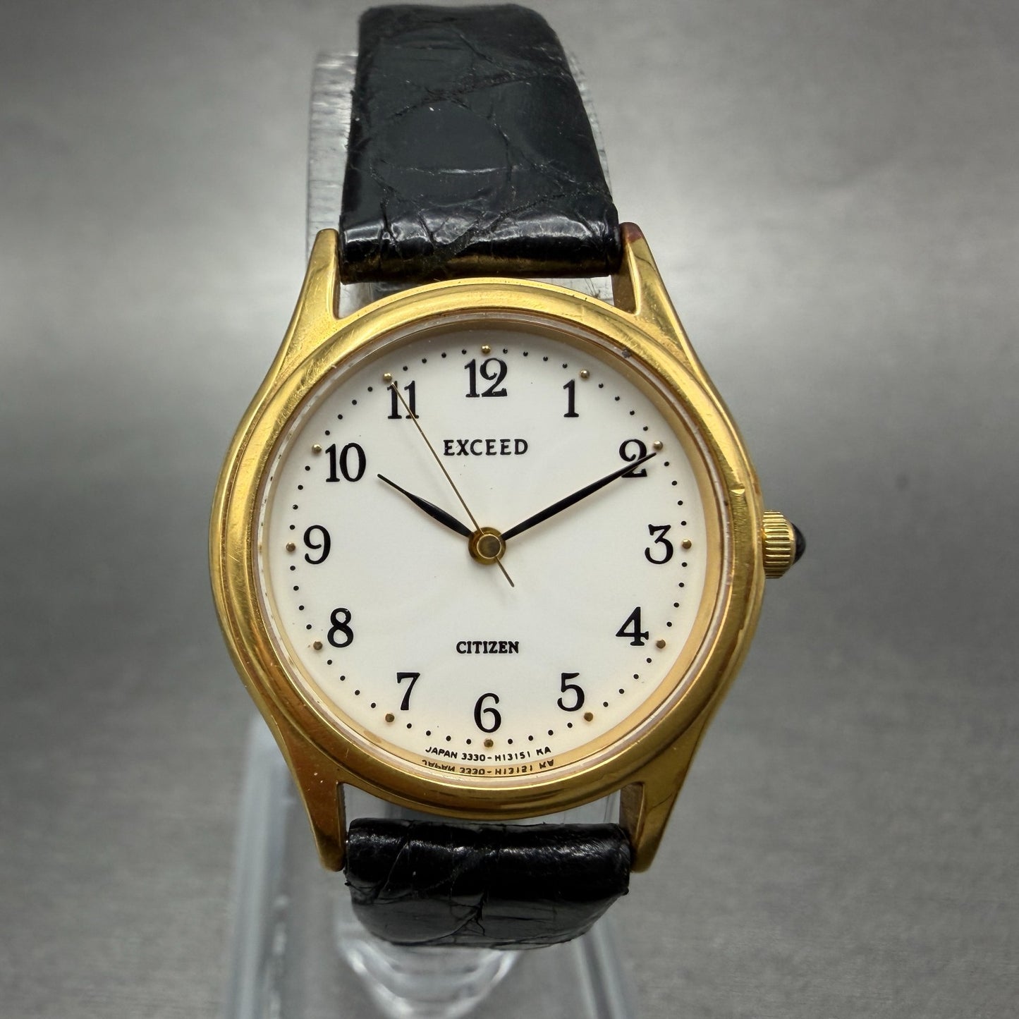 Citizen Exceed Watch Women 24mm White Dial Gold Tone Round 3330-H08410 New Batt0